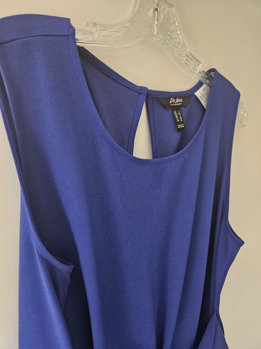 Du Jour Sleeveless Royal Blue Tie-Waist Jumpsuit size Large - Picture 3 of 8